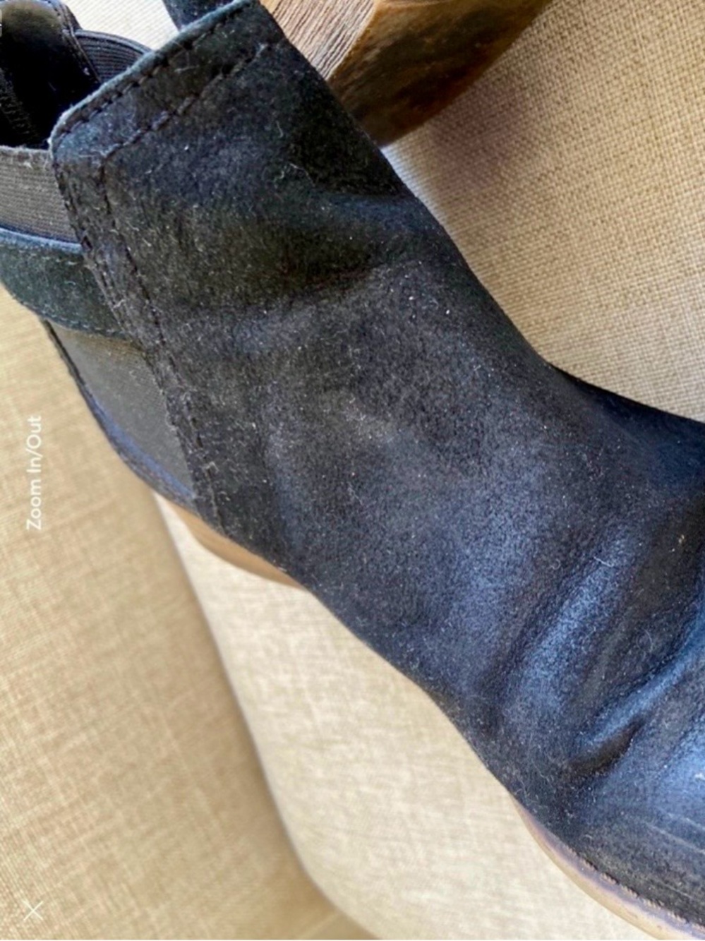 Franco Sarto “Ketty” Black Nubuck Leather Ankle Boots Booties - Picture 4 of 8